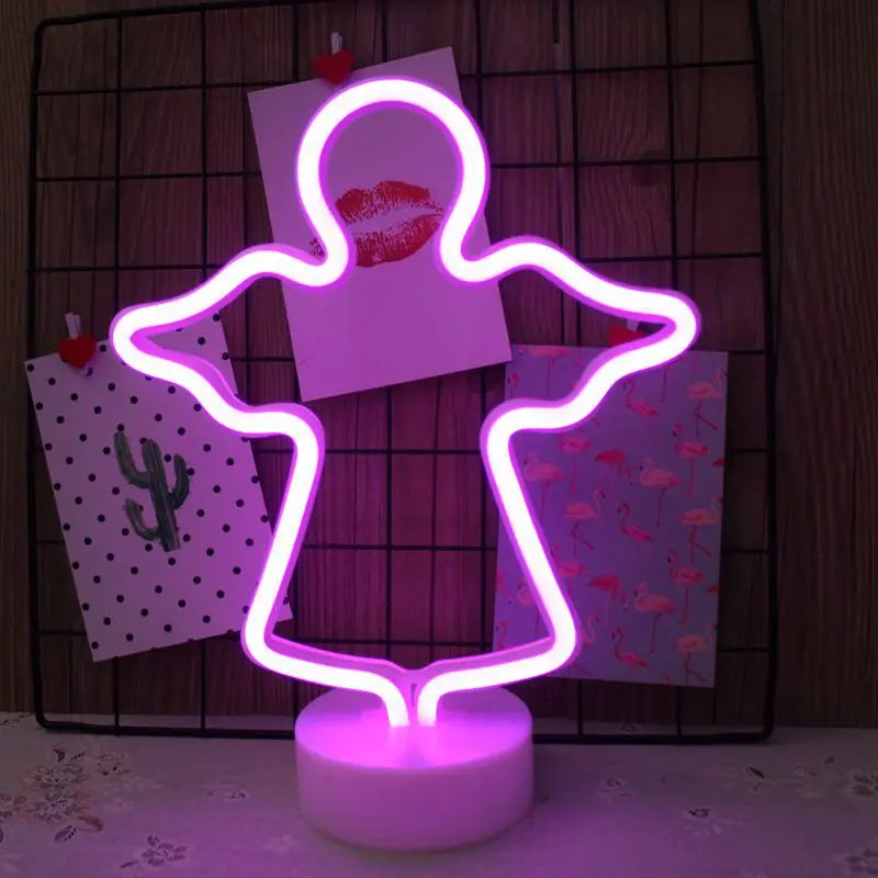 USB LED Neon Sign Light Holiday Flamingo Night Lamp Xmas Party Wedding Decoration Home Gift cloud Heart Neon Light