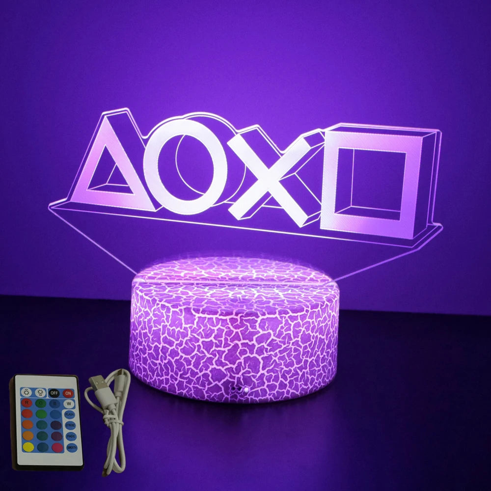 NEON GAMER 3D LED RGB Night Light — Gaming Room Lamp