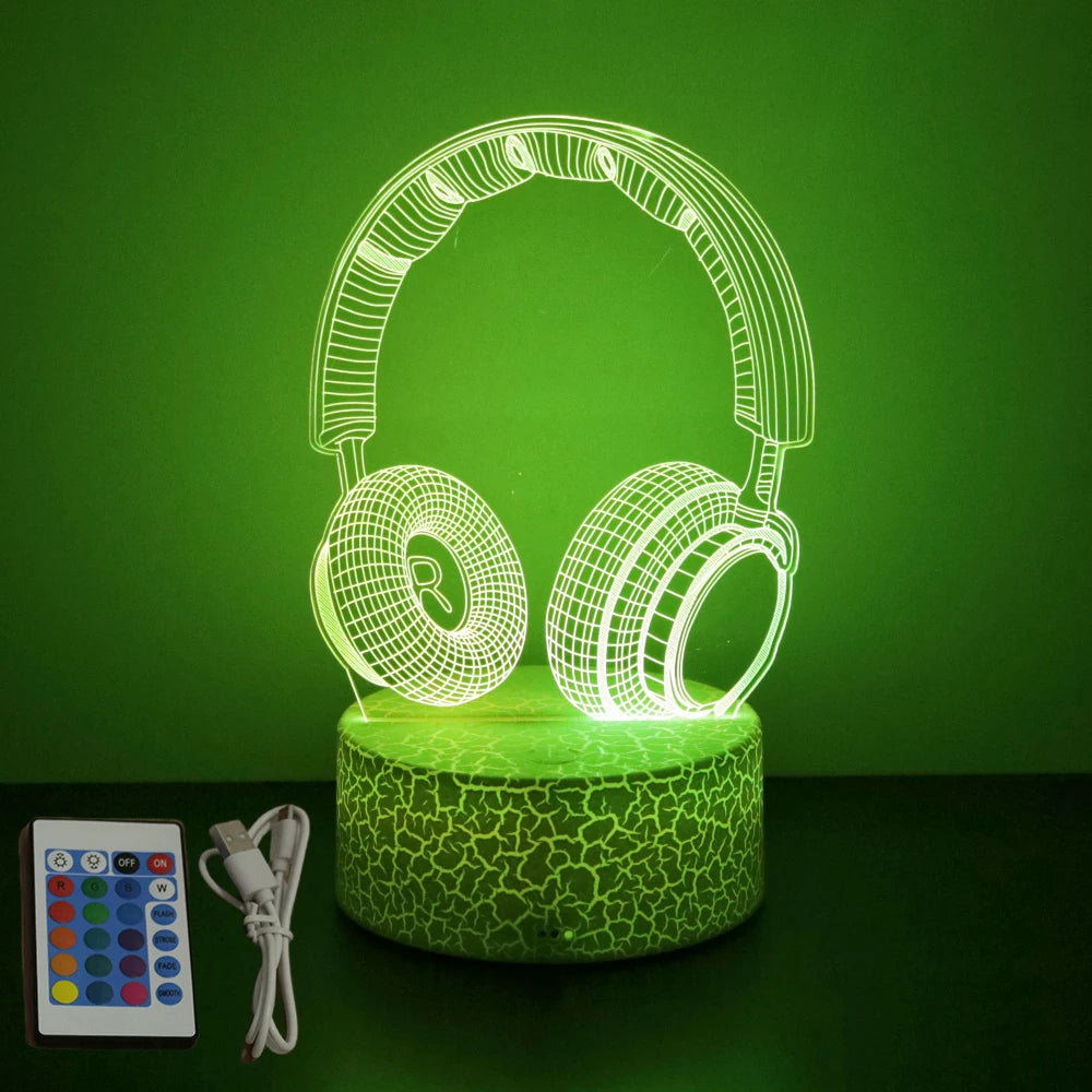 NEON GAMER 3D LED RGB Night Light — Gaming Room Lamp