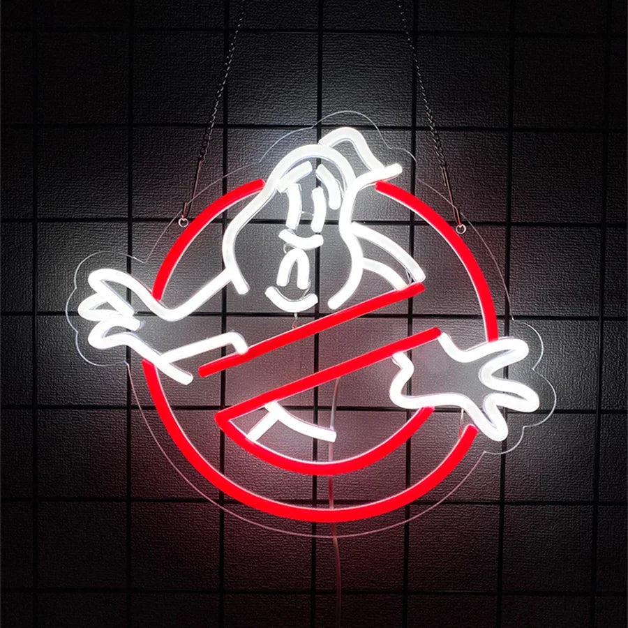 Ghost Candy Bar Neon Sign Spanish for Wall Decor for Room Full Marriages Bedroom Light Name LED Busters Dinosaur Party Cave Man