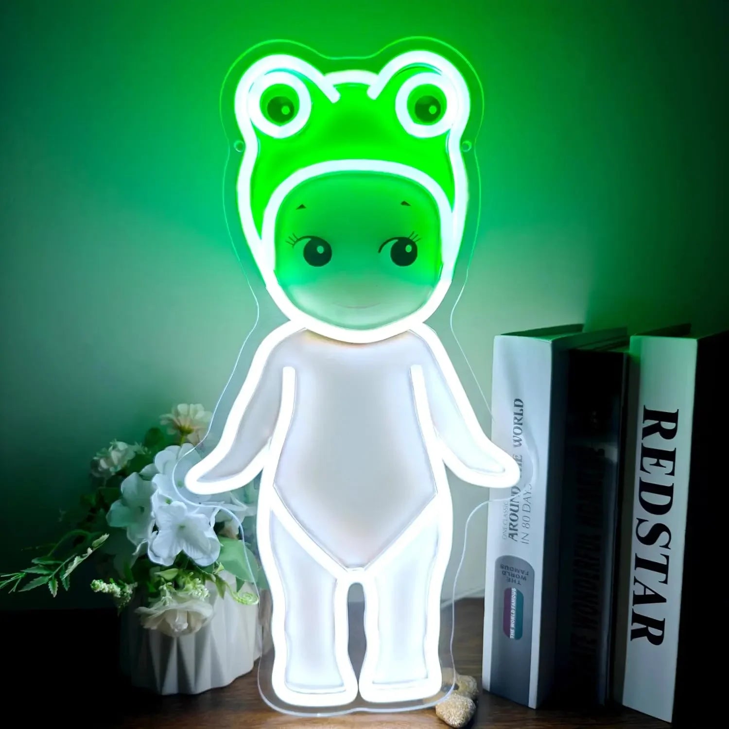 Evil Bunny Neon Sign USB Dimmable LED Neon Light Sign for Drink Bar Man Cave Bedroom Hotel Shop Garage GameRoom Party Wall Decor