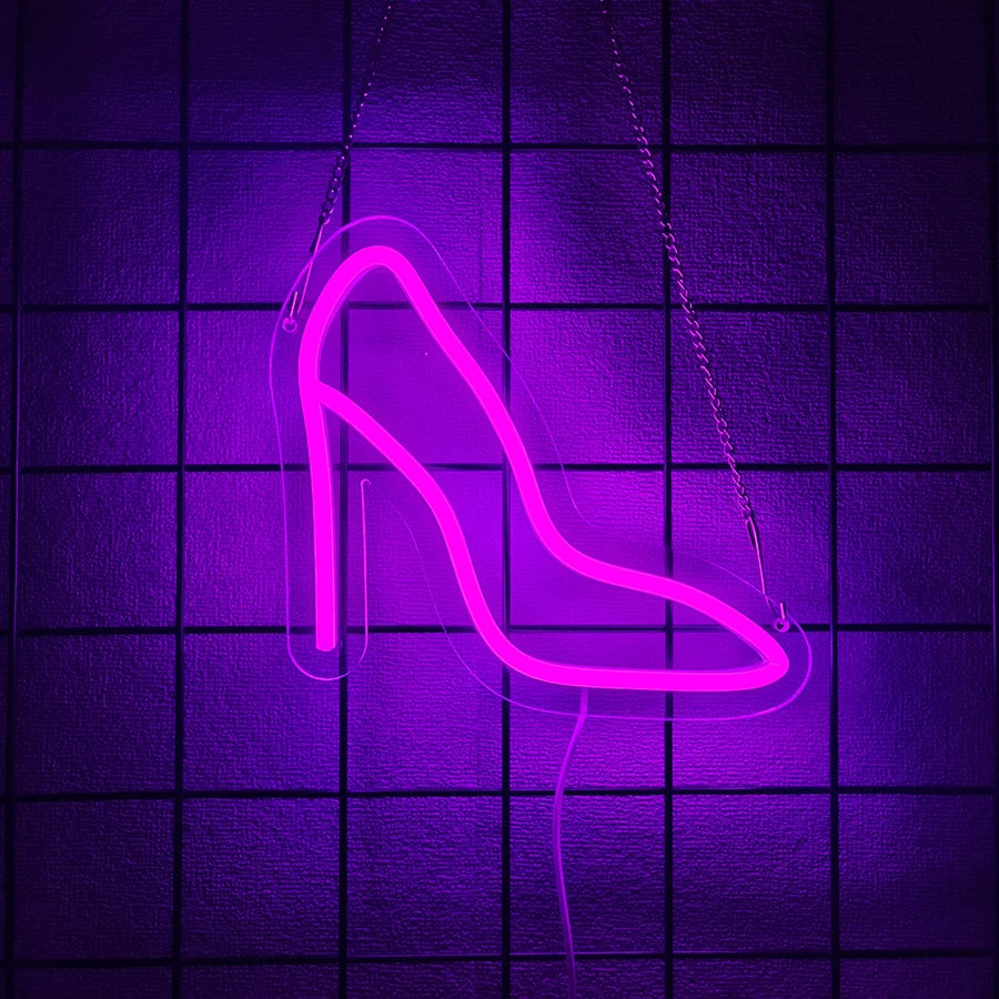 High Heels Neon Sign For Wall Decor,Light Up Sign For Bedroom,Living Room,Makeup Room, Game Room,Valentine'S Day Party Decor