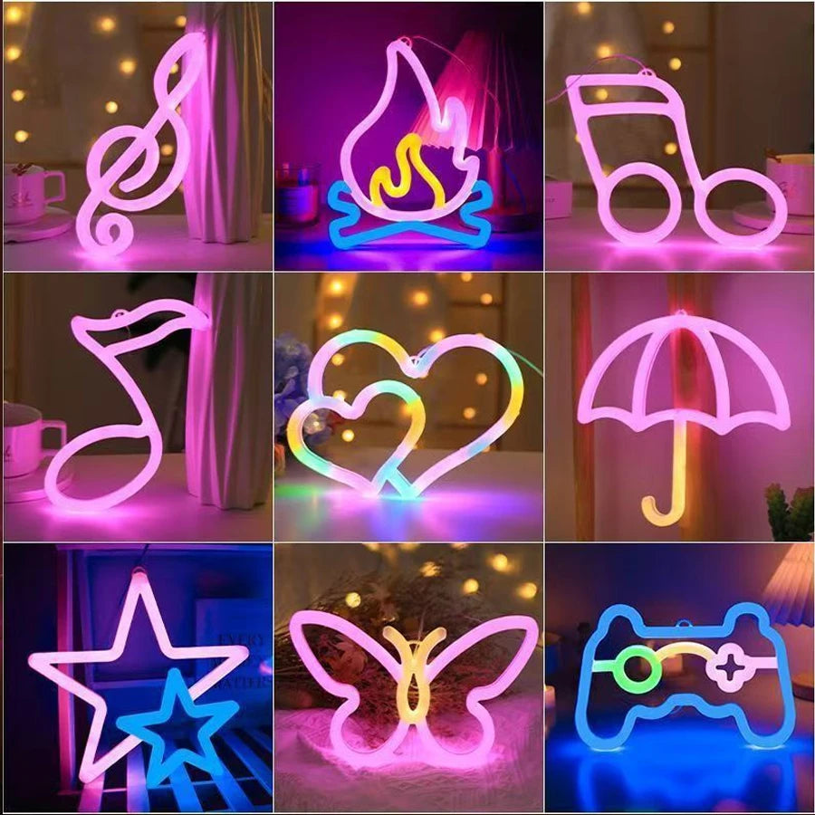 Double-Sided LED Neon Letter Light — Proposal & Room Decor Sign