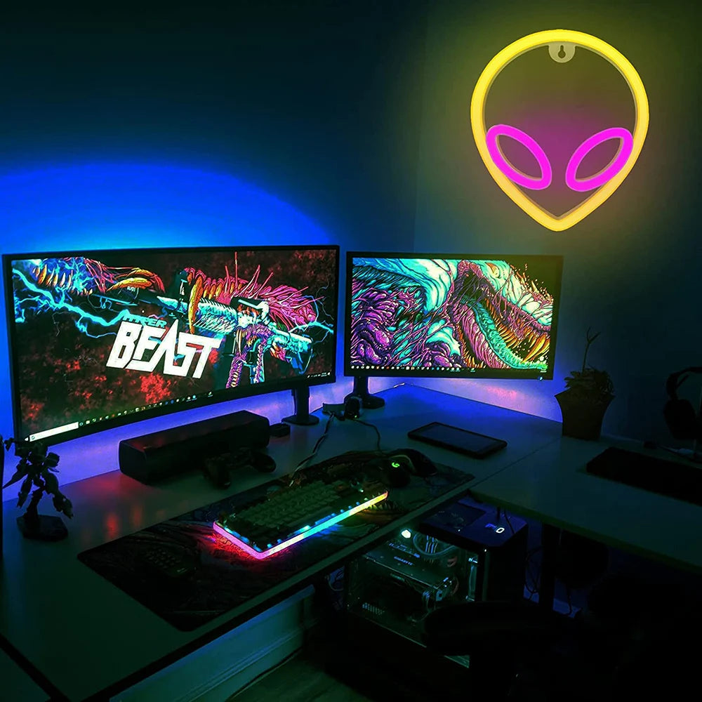 LED Neon Wall Sign — Heart, Gaming, Bar & Bedroom Decor