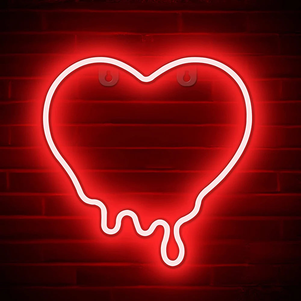 LED Neon Wall Sign — Heart, Gaming, Bar & Bedroom Decor