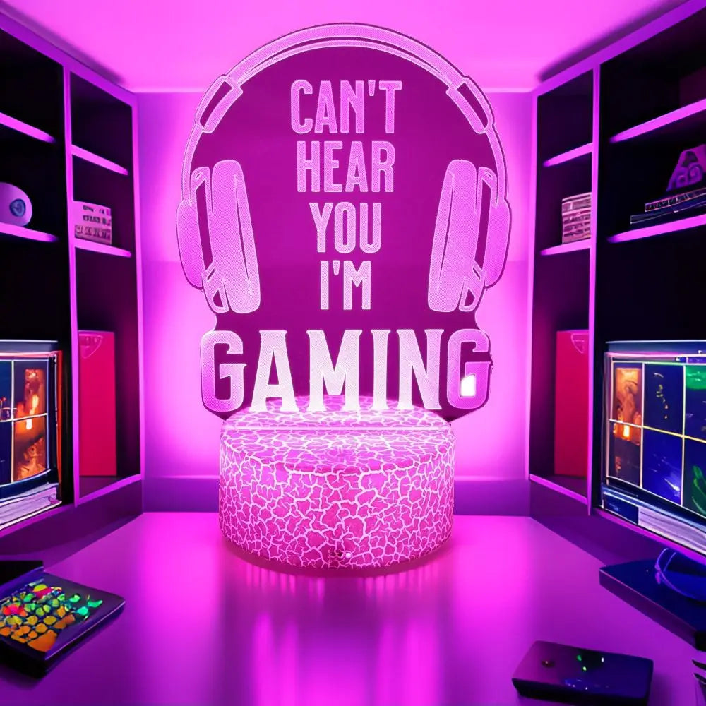NEON GAMER 3D LED RGB Night Light — Gaming Room Lamp