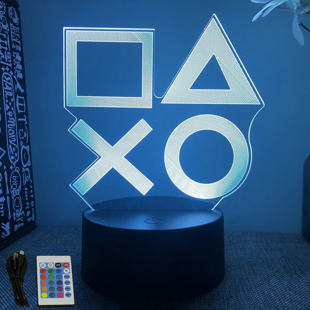NEON GAMER 3D LED RGB Night Light — Gaming Room Lamp