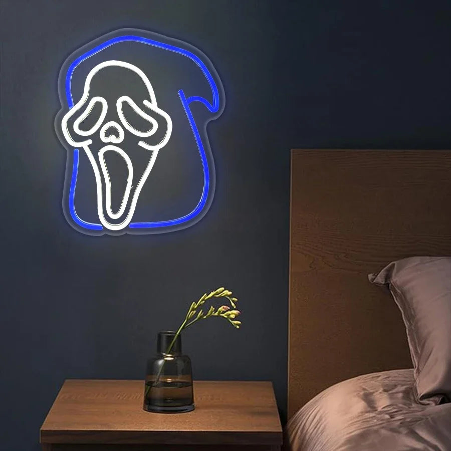 Ghost Candy Bar Neon Sign Spanish for Wall Decor for Room Full Marriages Bedroom Light Name LED Busters Dinosaur Party Cave Man