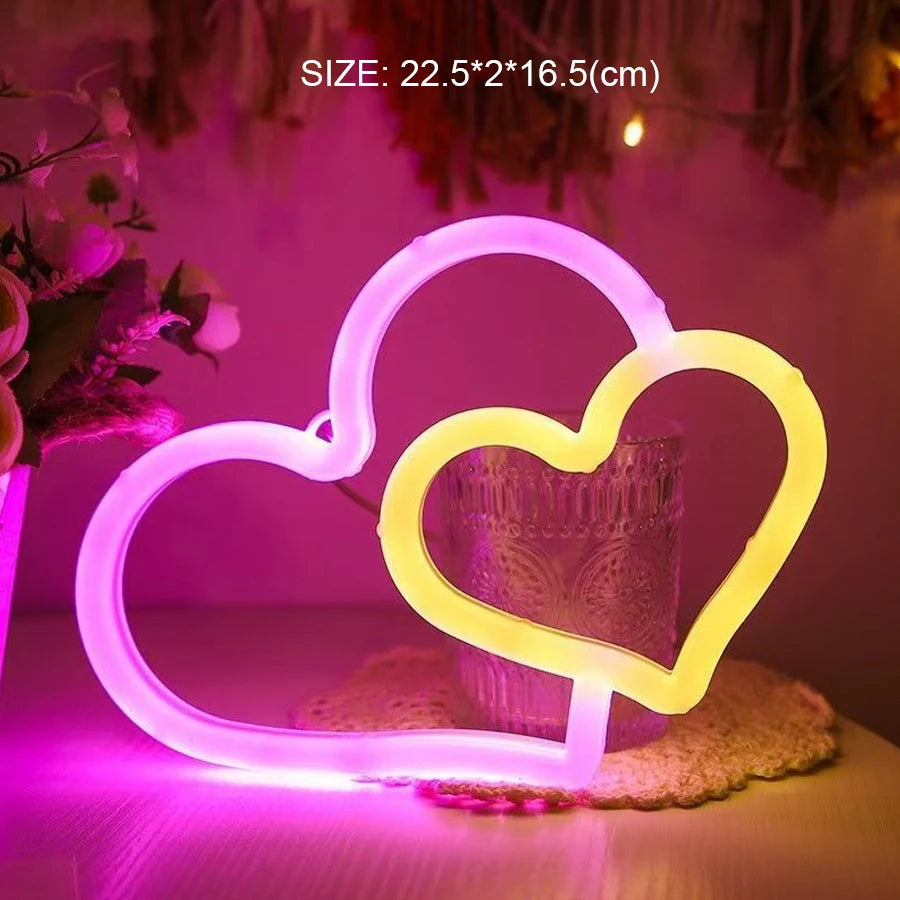 Double-Sided LED Neon Letter Light — Proposal & Room Decor Sign