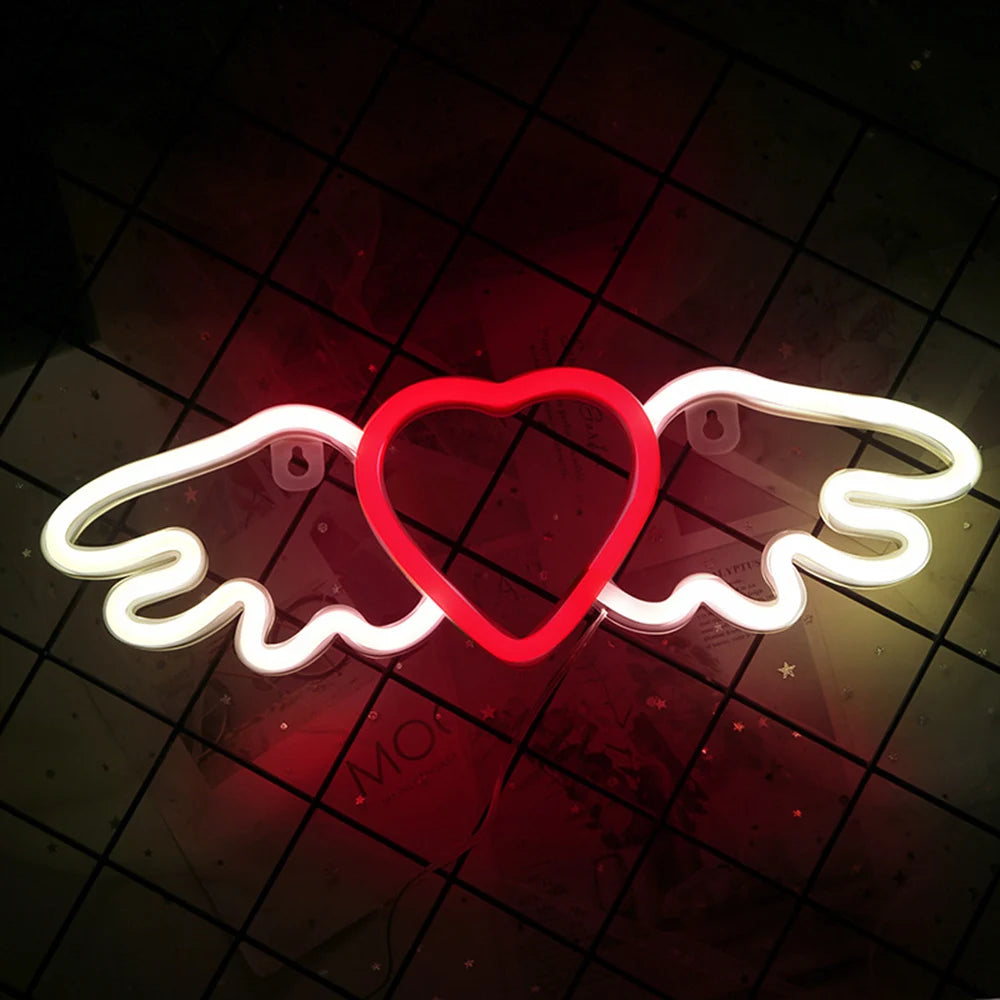 LED Neon Wall Sign — Heart, Gaming, Bar & Bedroom Decor