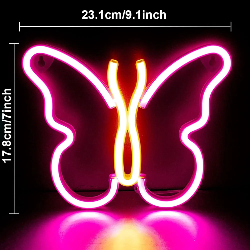 LED Neon Wall Sign — Heart, Gaming, Bar & Bedroom Decor