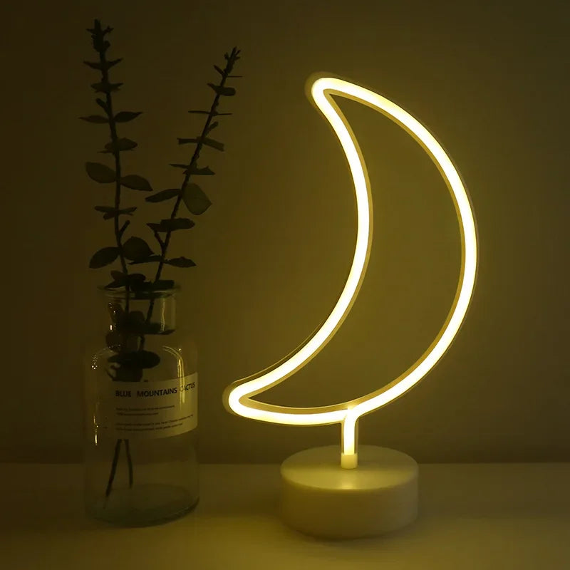USB LED Neon Sign Light Holiday Flamingo Night Lamp Xmas Party Wedding Decoration Home Gift cloud Heart Neon Light