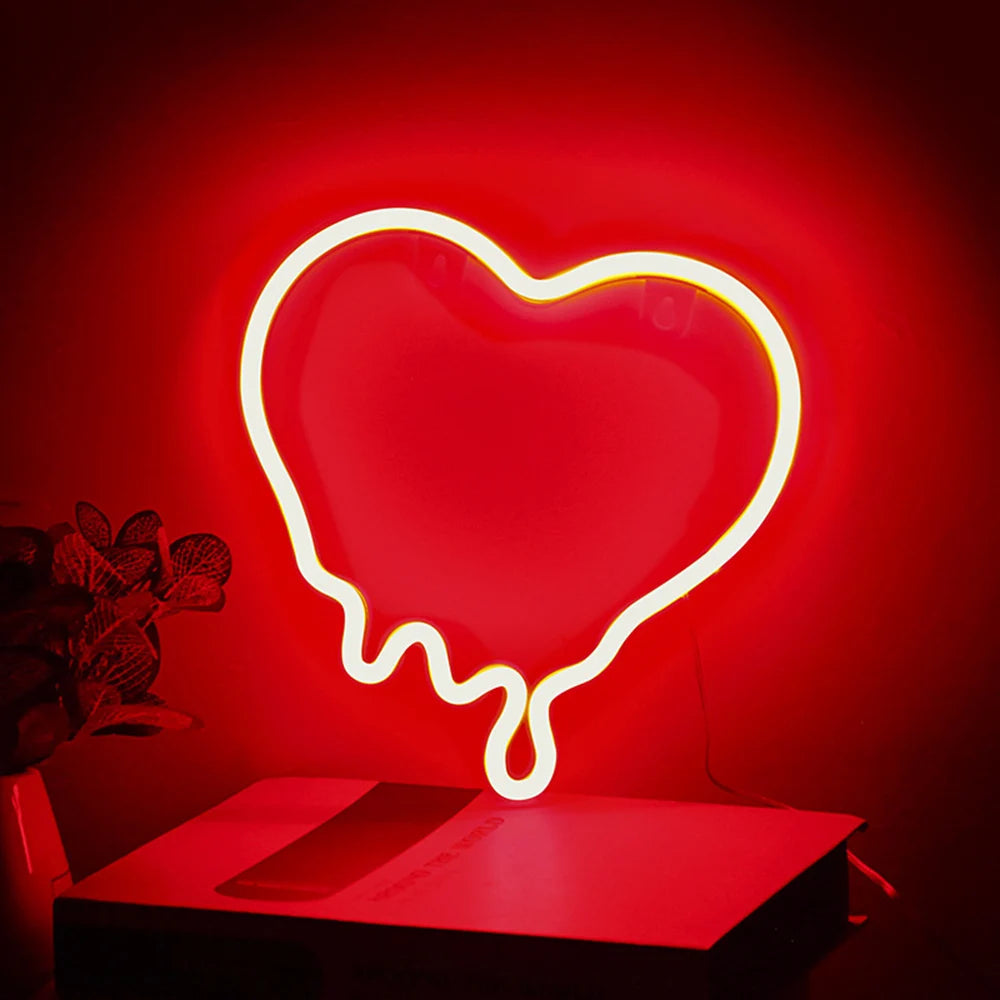 LED Neon Wall Sign — Heart, Gaming, Bar & Bedroom Decor