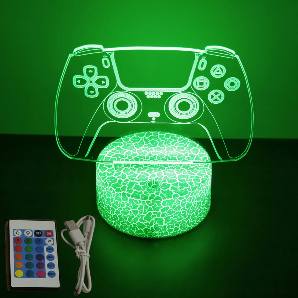 NEON GAMER 3D LED RGB Night Light — Gaming Room Lamp