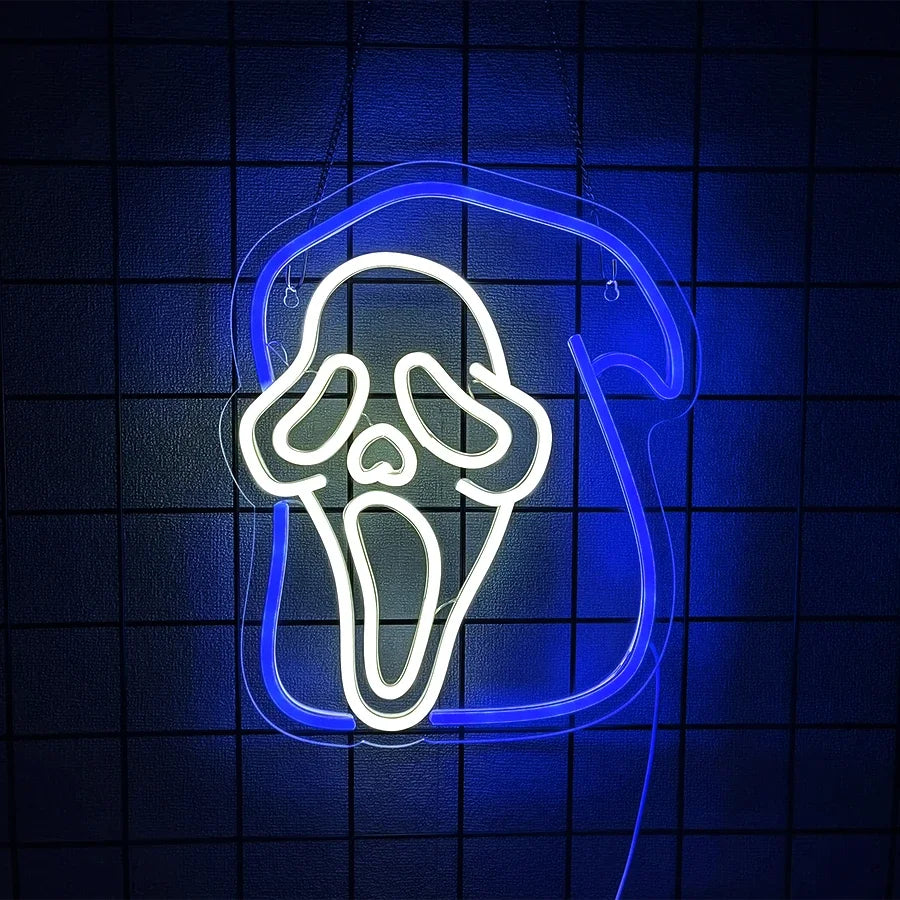 Ghost Candy Bar Neon Sign Spanish for Wall Decor for Room Full Marriages Bedroom Light Name LED Busters Dinosaur Party Cave Man