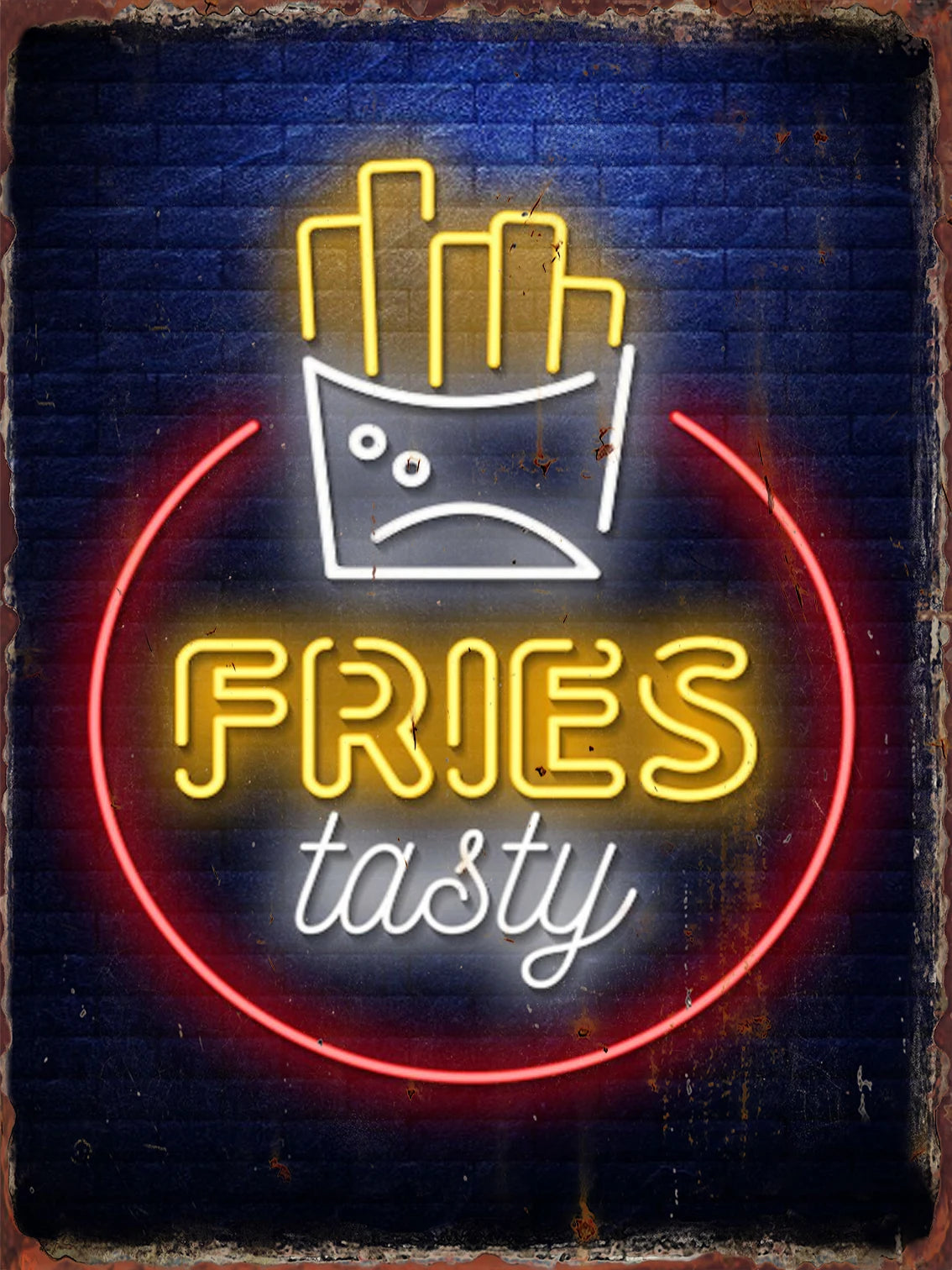 Vintage Neon Food Metal Tin Sign — Bar & Restaurant Wall Decor