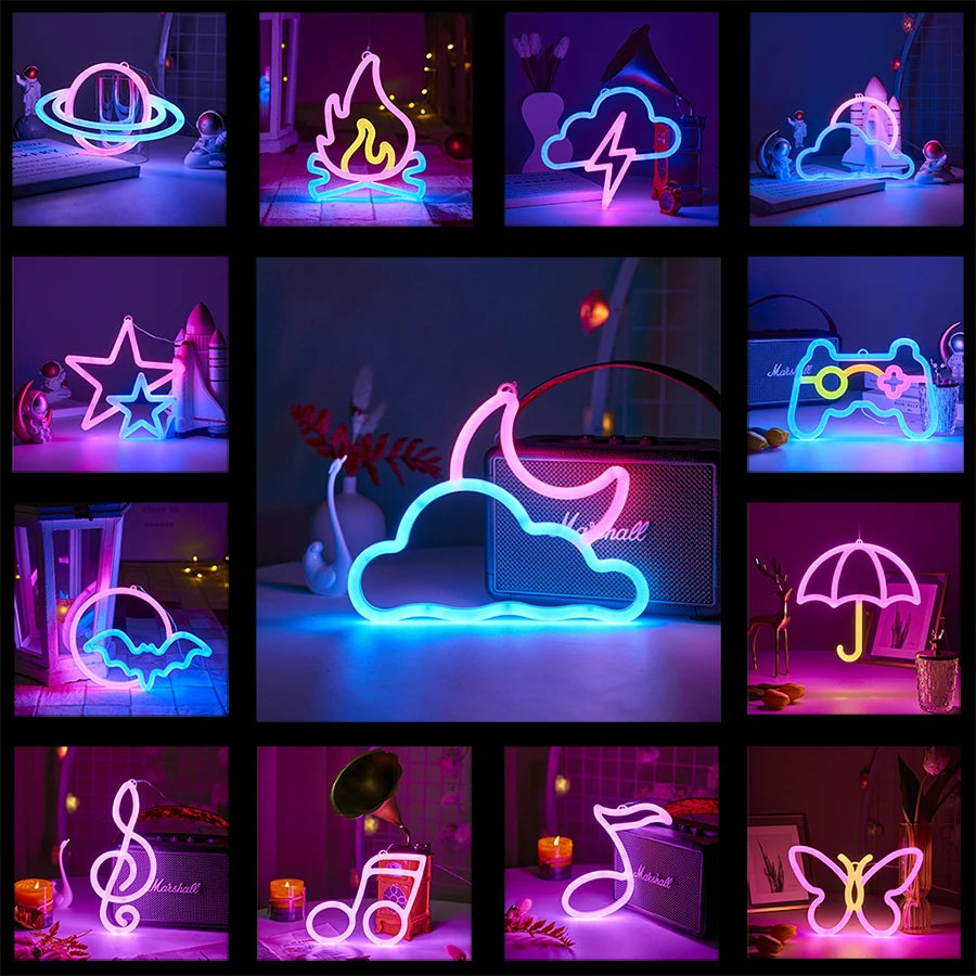 Double-Sided LED Neon Letter Light — Proposal & Room Decor Sign