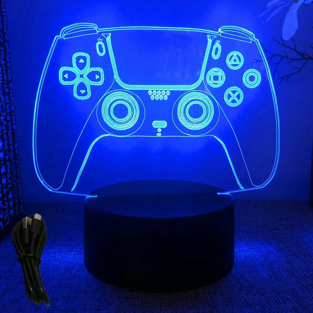NEON GAMER 3D LED RGB Night Light — Gaming Room Lamp