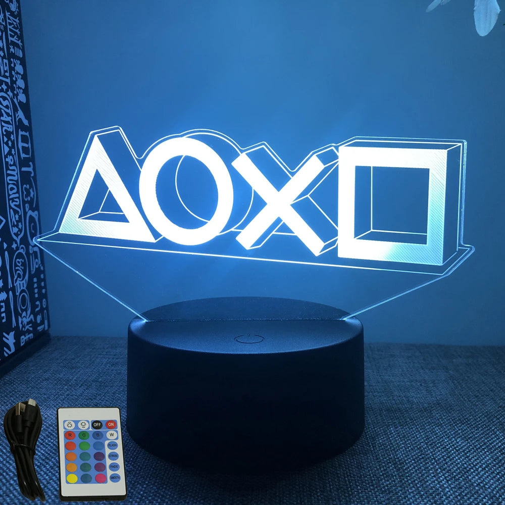 NEON GAMER 3D LED RGB Night Light — Gaming Room Lamp